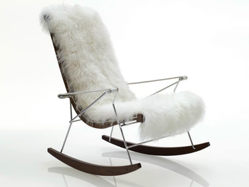 J.J. - Rocking fur armchair with armrests by B&B Italia - view 2